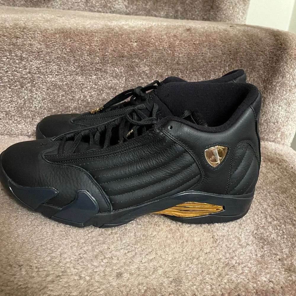 Black & Gold Jordan 14 DMP. - Picture 2 of 7